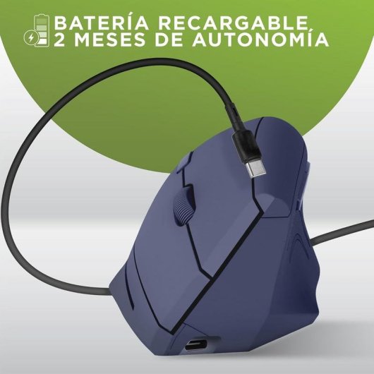 Ratón TnB Vertical Ergonomico Wireless Bluetooth 1600DPI Blu Ricaricabile