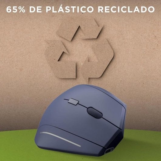 Ratón TnB Vertical Ergonomico Wireless Bluetooth 1600DPI Blu Ricaricabile