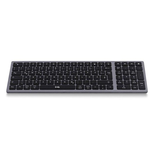 Tastiera TnB Ultra Slim BT Ricaricabile QWERTY Spagnolo 3 Dispositivi