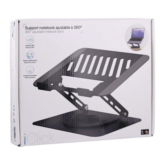 Support ordinateur portable TnB NBSTAND360 aluminium noir 360° 15 pouces