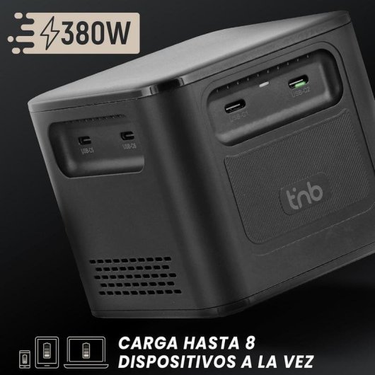 Stazione di ricarica TnB CHCONF380W 8 porte 380W PD 3.1 USB-C USB-A nero