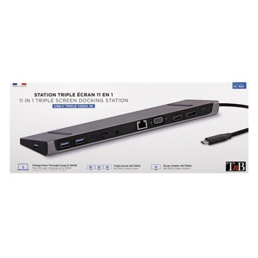 Dockingstation TnB DSMST12 11-in-1 HDMI DisplayPort VGA USB-C 4K