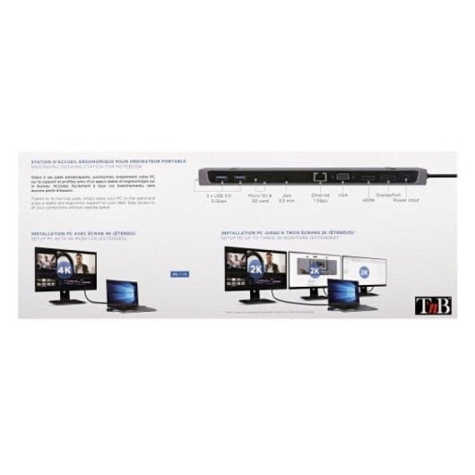 Dockingstation TnB DSMST12 11-in-1 HDMI DisplayPort VGA USB-C 4K