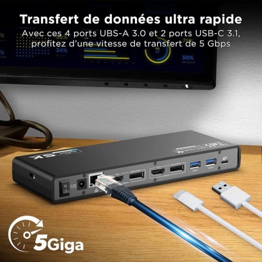 Docking station TnB DSDL14 4K60Hz doppio display 14 in 1