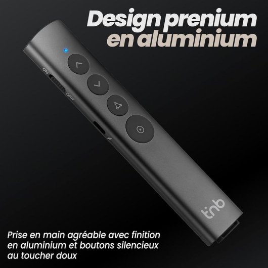Presentateur TnB AIRPRESENTER Aluminium Gris Sans Fil Rechargeable