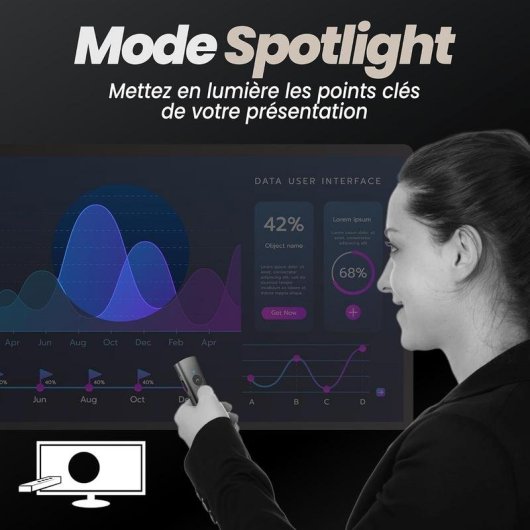 Presentateur TnB AIRPRESENTER Aluminium Gris Sans Fil Rechargeable