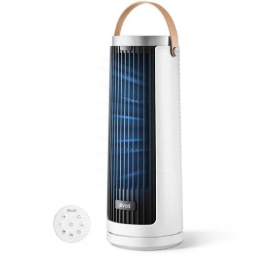 Ventilador Torre Levoit Windi Mini 7,5W 5 Velocidades Motor DC Silencioso con Mando Temporizador