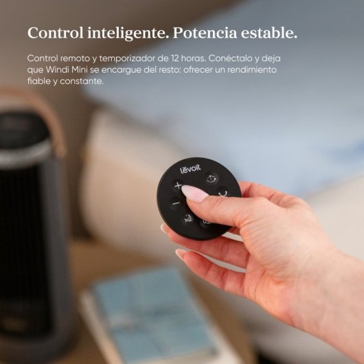 Ventilador Torre Levoit Windi Mini 7,5W 5 Velocidades Motor DC Silencioso con Mando Temporizador