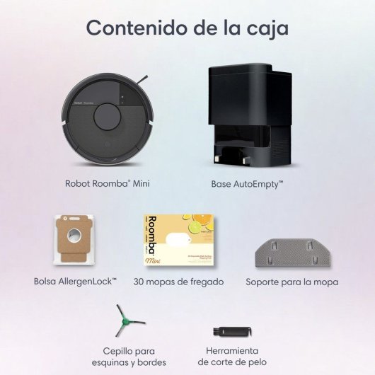 Aspirateur Robot et Laveur iRobot Roomba Mini avec Vidage Automatique Navigation LiDAR 7.000 Pa