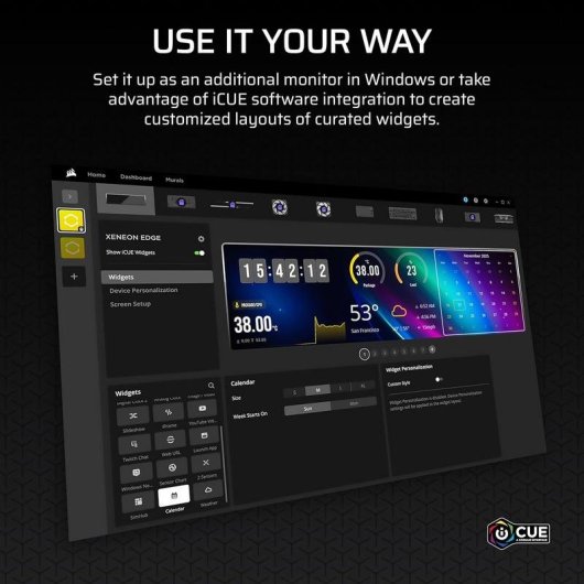 Monitor Gaming Corsair XENEON Edge 14,5" LCD Táctil 2K 32:9 USB C HDMI Mate