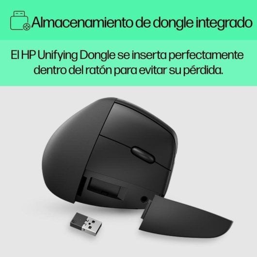 Ratón HP 920 Bluetooth USB 4000DPI Schwarz Vertikal Ergonomisch 5 Tasten