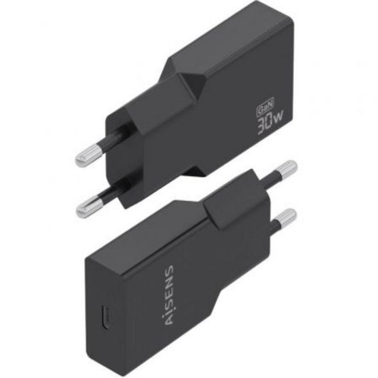 Chargeur Aisens A110-1004 GaN 30W USB-C Ultra Fin Noir
