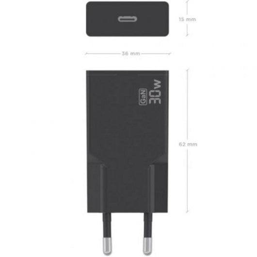 Chargeur Aisens A110-1004 GaN 30W USB-C Ultra Fin Noir