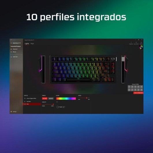 Teclado HyperX Alloy Rise 75 compacto 75% mecânico gaming RGB personalizável