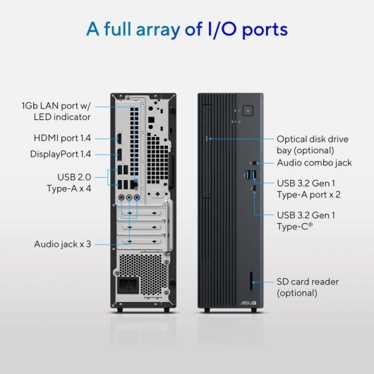 PC de bureau Asus ExpertCenter P500 SFF Intel Core 5 210H 16GB 512GB SSD Windows 11 Pro WiFi 6