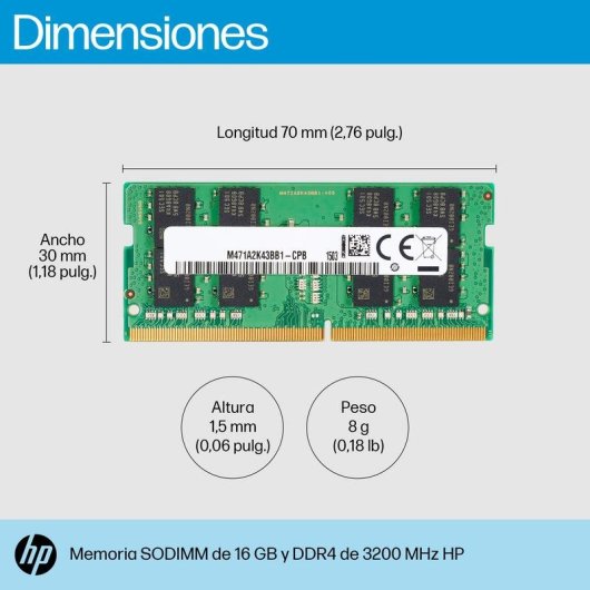Mémoire RAM HP 16Go 1x16Go DDR4 3200MHz SO-DIMM 260-pin Business