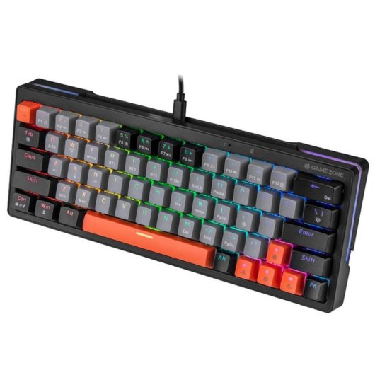 Clavier Tracer TRAKLA47297 mini sans fil et filaire mécanique RGB QWERTY gris