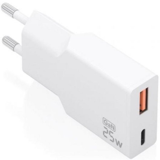 Carregador Aisens A110-1000 GaN 25W USB-C PD3.0 QC4.0 USB-A QC3.0 Branco