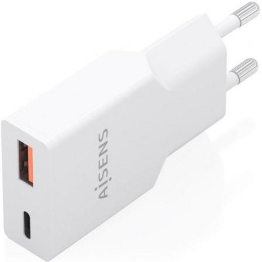 Carregador Aisens A110-1000 GaN 25W USB-C PD3.0 QC4.0 USB-A QC3.0 Branco