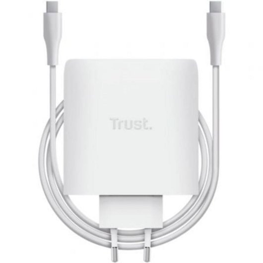 Carregador Trust Maxo GaN 100W USB-C 2 Portas Carga Rápida Branco