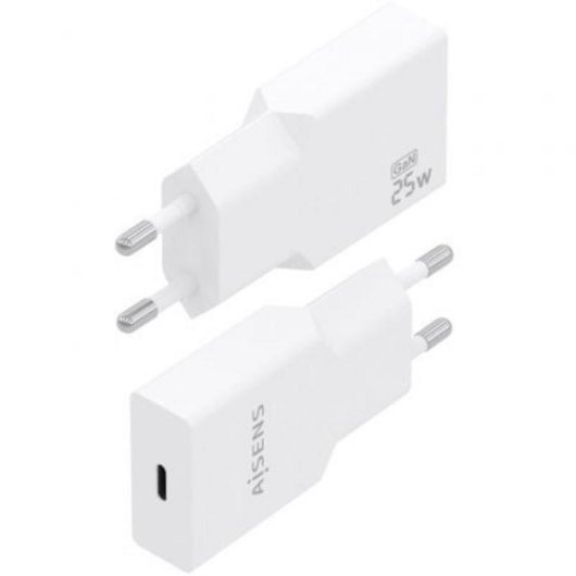 Carregador Aisens A110-0999 GaN 25W USB-C Ultra Fino Branco