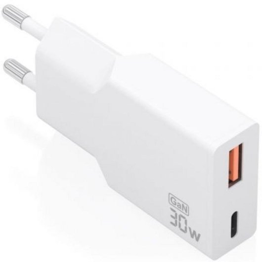 Chargeur Aisens A110-1002 GaN 30W USB-C PD3.0 QC4.0 USB-A QC3.0 Blanc