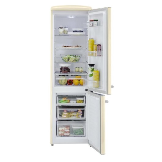 Frigorífico Combi Exquisit RKGC250-70-H-160E Defrost 183cm 244L E Blanco Retro
