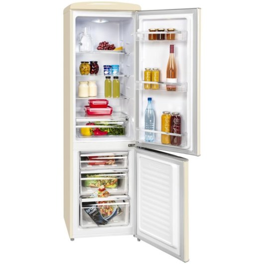Frigorífico Combi Exquisit RKGC250-70-H-160E Defrost 183cm 244L E Blanco Retro