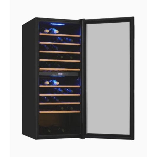 Enfriador de vino Exquisit WS2-114GTE-160G 45 botellas doble zona LED negro