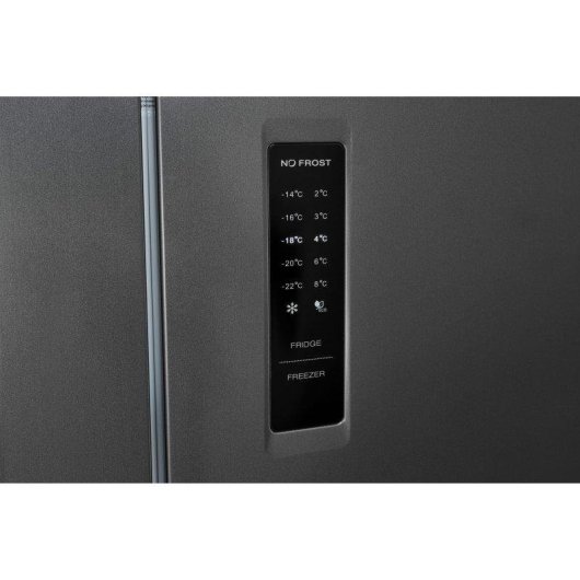 Frigorífico Americano Exquisit MD365-125-040D No Frost 180cm 362L D Antracita Display Digital