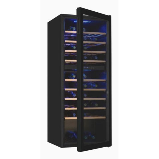 Enfriador de vino Exquisit WS2-78GTE-160G doble zona 45 botellas negro LED