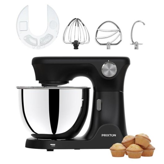 Küchenmaschine Prixton KR350 2000W Edelstahlschüssel 8L schwarz