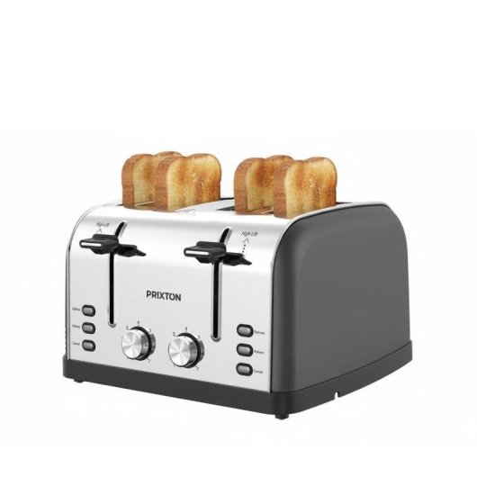 Tostadora Prixton 10006241 4 fentes extra larges 1900 W inox noir