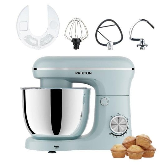 Kuechenmaschine Prixton KR250 1500W 10 Stufen Schuessel 5L blau