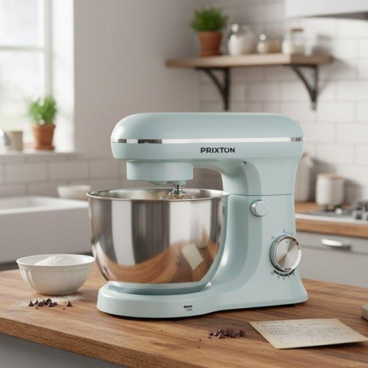 Kuechenmaschine Prixton KR250 1500W 10 Stufen Schuessel 5L blau