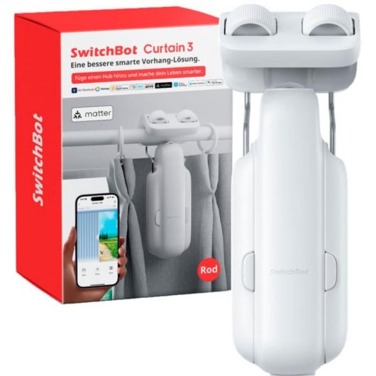 Central Domótica SwitchBot Curtain Rod 3 Bluetooth LE Alexa Google Siri Matter