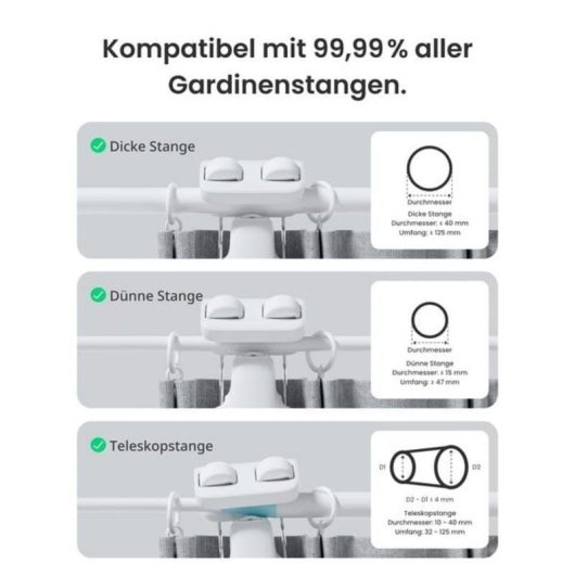 Central domotique SwitchBot Curtain Rod 3 Bluetooth LE Alexa Google Siri Matter