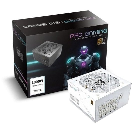Fonte di Alimentazione Progaming 1000W 80+ Gold Modulare Bianca I-stop Fan