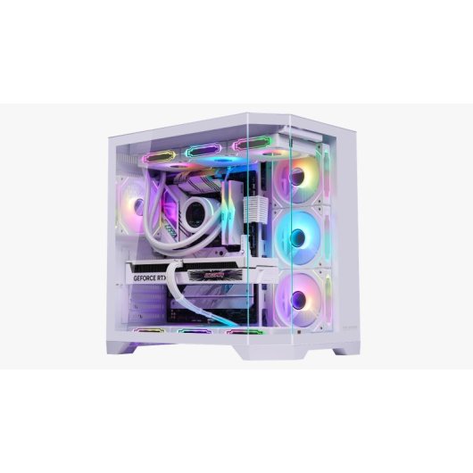 Progaming Banshee Blanco Caja Pc Cube Tower Atx Con 7 Ventiladores Argb Reverse, Controlador Argb + Pwm Con Mando A Dist