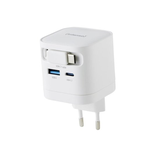 Sai Intenso 65W Batterie Intégrée GaN Charge Rapide USB-C USB-A Compact