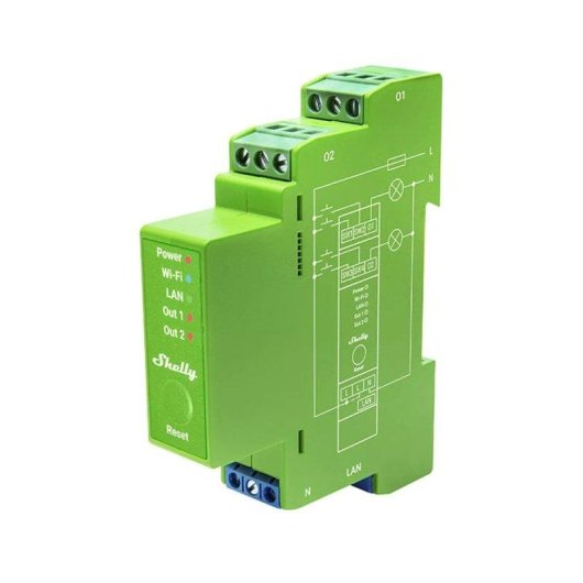 Relais Wi-Fi Shelly Pro Dimmer 2PM Wi-Fi LAN Bluetooth Contrôle de l’éclairage, DIN, Suivi de l’énergie