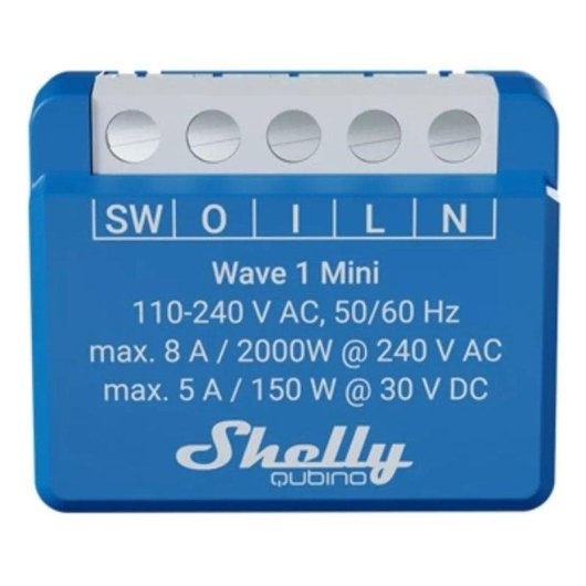 Relais Z-Wave Shelly Qubino Wave 1 Mini Contrôle éclairage, Contact sec, 8A