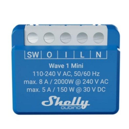 Relais Z-Wave Shelly Qubino Wave 1 Mini Contrôle éclairage, Contact sec, 8A