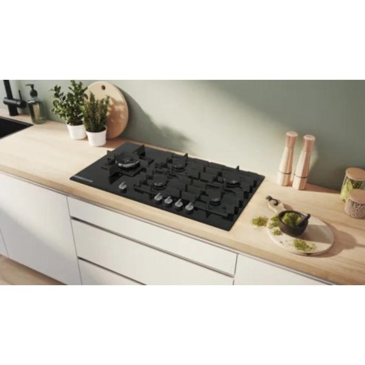 Plaque Bosch Serie 8 PRS9A6H40 90 cm Gaz Verre Trempé 5 Zones Home Connect