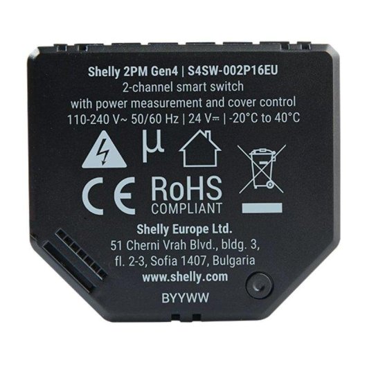 Relais Wi-Fi Shelly 2PM Gen4 Wi-Fi Bluetooth Zigbee Matter Contrôle des volets Suivi de l’énergie