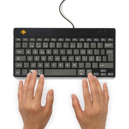 Tastiera R-Go Tools Compact Break ergonomica compatta QWERTY (PT) cablata con software pausa