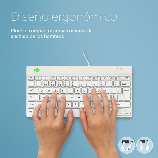 Teclado R-Go Tools Compact Break ergonómico compacto QWERTY (PT) con software de pausa