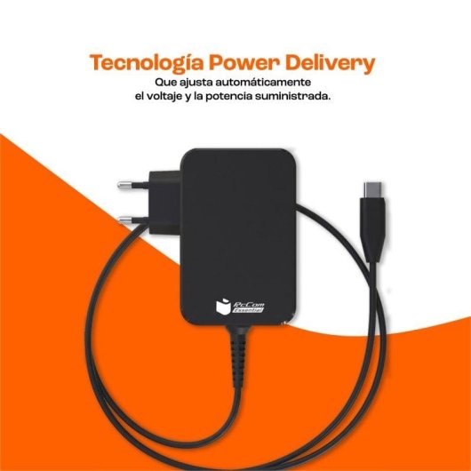 PcCom Essential Cargador Universal 90W USB-C 8 Adaptadores para Portátil