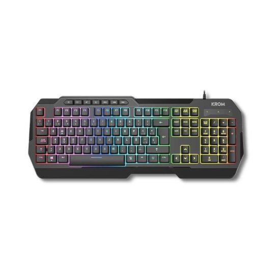 Clavier Krom Kenta Pack 4 en 1 à membrane RGB Noir avec souris, casque et tapis