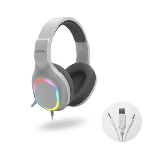 Tastatur Krom Kenta 4-in-1 Membran RGB weiß mit Maus, Headset und Mauspad